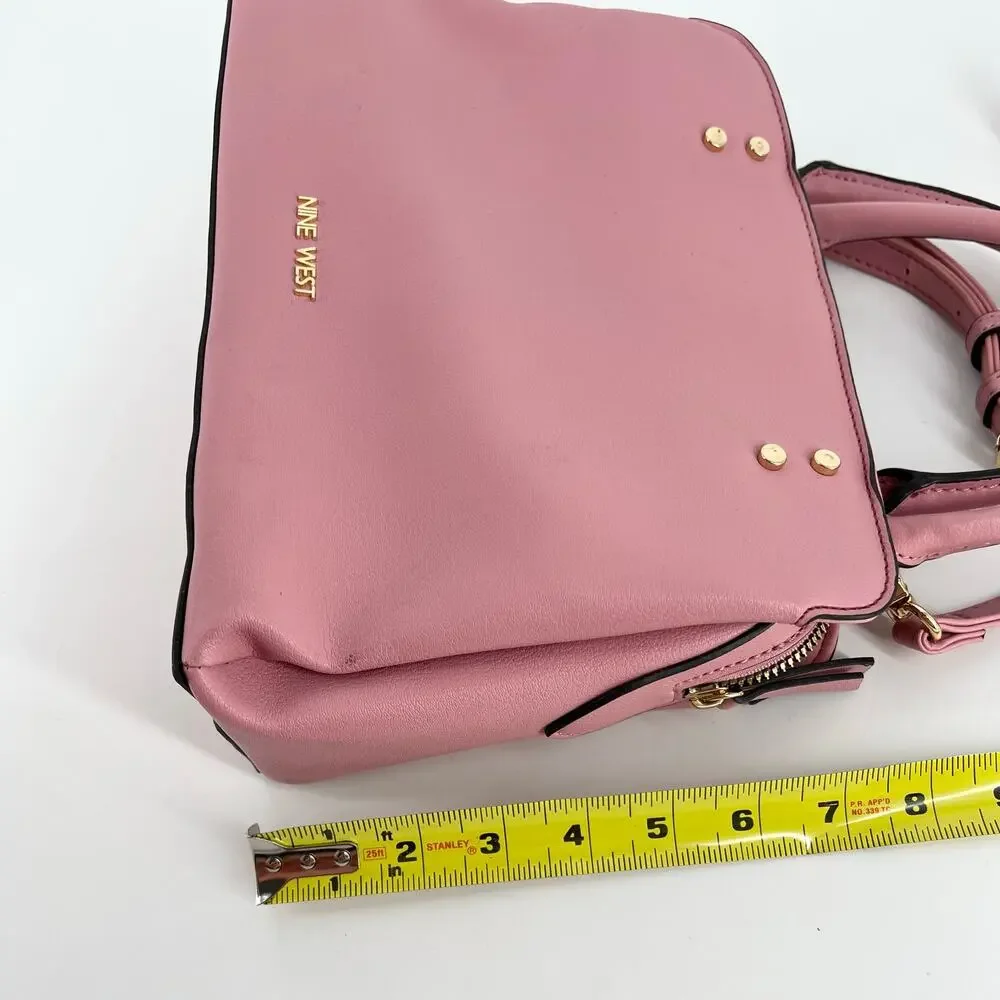 Nine West pink purse handbag satchel with removeable crossbody strap